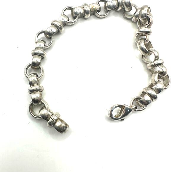 Silver tone Bracelet Boho Bohemian Chain Link Minimalist - Picture 2 of 7